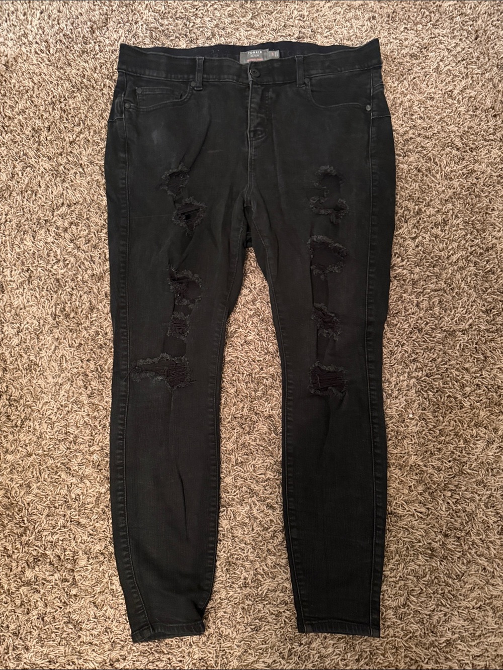 Black Distressed Skinny Jeans